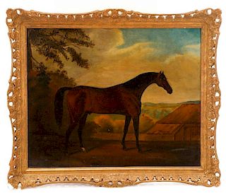 British School, "Tatersalls Horse", Oil on Canvas