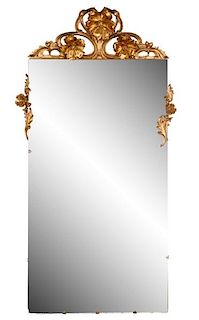 Carved Baroque Style Giltwood Fantasy Mirror