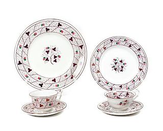 A Wedgwood Lusterware Dinner Service, Diameter of first 10 3/4 inches.