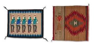 Two small Navajo Yei weavings