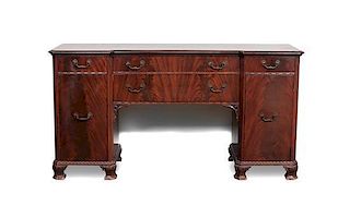 * A Chippendale Style Mahogany Server, Height 38 x width 72 x depth 22 inches.