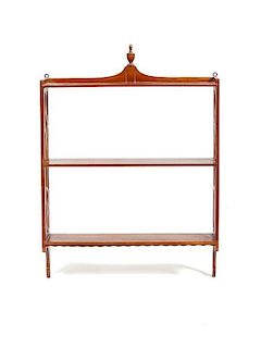 A Wooden Wall-hanging Display Shelf, Height 22 1/2 x width 19 x depth 4 1/2 inches.