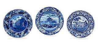 A Group of Three Staffordshire Plates, Dimension of largest 8 3/4 inches.
