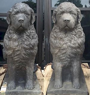 Magnificent Pair of Stone Sculptures of