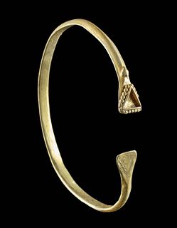 Lovely 1st C. Roman Electrum Cuff Bracelet