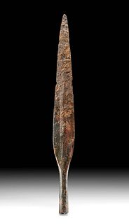 Celtic Iron Spear Tip w/ Patterned Blade
