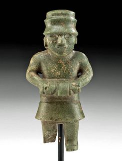 Superb Teotihuacan Greenstone Standing Figure w/ Baby