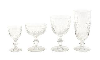 * A Set of Crystal Stemware, Height of tallest 6 3/4 inches.