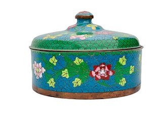 Chinese Cloisonne Enamel Box With Lid 19th Century