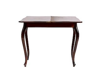 A Chippendale Style Mahogany Flip-Top Game Table, Height 31 x width 35 1/2 x depth 34 1/2 inches (closed).