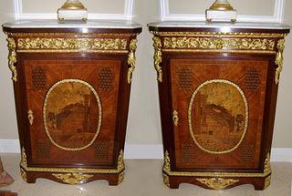 Pair of 19thC French Gilt Bronze Cabinets