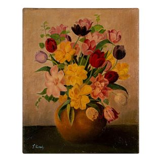 Franz Rund (Austrian, 1883 - 1962) Oil On Canvas Still Life