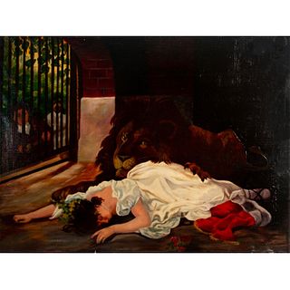 A. Massmann Antique 1915 Oil Painting on Canvas