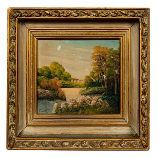 Signed Finel Vintage Oil Painting on Canvasboard Landscape