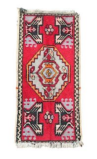 Small Hand Woven Red Tribal Rug
