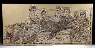 Roman / Byzantine Mosaic, Banquet Scene Kimbros Cycle
