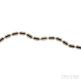 18kt Gold and Enamel Chain