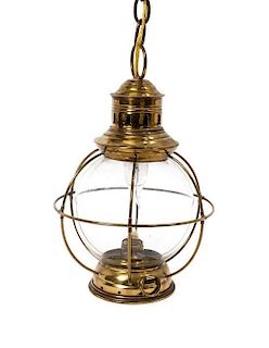 A Ship Lantern Hanging Light, Height 11 inches.