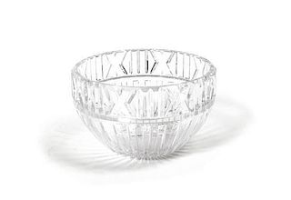 A Tiffany Cut Glass Bowl, Height 4 1/4 x diameter 7 inches.