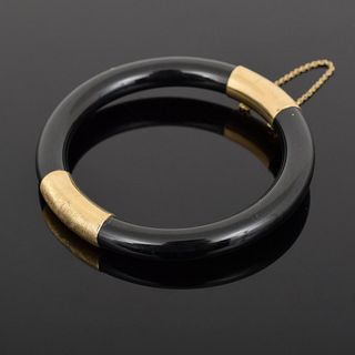 14k Gold & Black Onyx Estate Bracelet