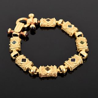 14k Gold & Semi-Precious Stone Estate Bracelet