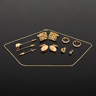 Assortment of Gold Jewelry; Tiffany, Benat...