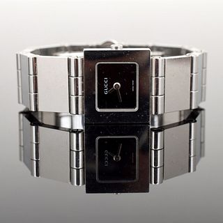2 Gucci Black Dial Wristwatches, Models 600L & 600J 