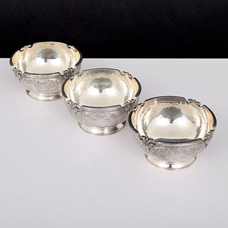3 Mappin & Webb "Charles II" Sterling Silver Waste Bowls