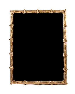 An Art Deco Style Giltwood Mirror, Height 34 x width 27 inches.
