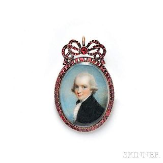 Antique Portrait Miniature Pendant/Brooch