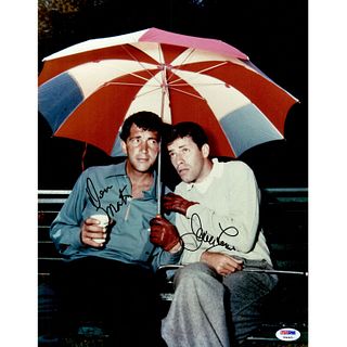 Dean Martin and Jerry Lewis Dual Signed 11x14 Photo (PSA LOA)