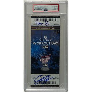 Aaron Judge & Cody Bellinger Dual Signed All Star Workout Day 2017 Home Run Derby Ticket Stub (PSA)
