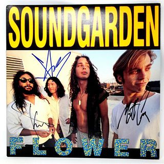 Chris Cornell, Kim Thayill & Matt Cameron Signed Soundgarden Flower Album LP (JSA LOA)