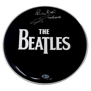 Pete Best The Beatles Signed Autographed 12" Drumhead Drummer Beckett COA