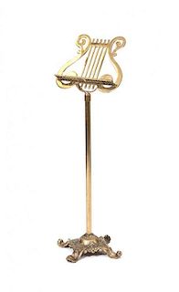 A Brass Music Stand, Height 39 1/4 inches.