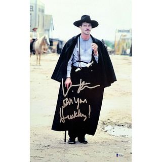 Val Kilmer Signed 11x17 Tombstone Photo With "Im Your Huckleberry" Inscription (Beckett COA)