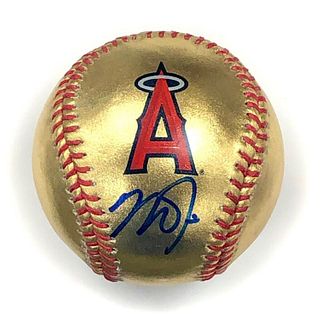 Mike Trout Signed Angels 24k Gold Baseball (MLB)