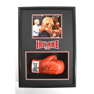 Mike Tyson Signed  Custom Framed Boxing Glove (JSA COA)