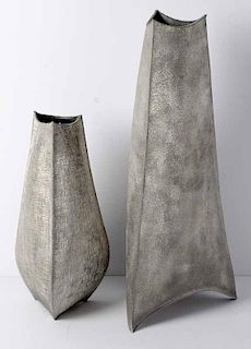 Two Pewter Vases