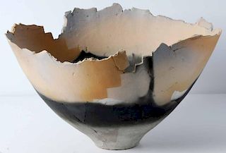 Raku Fired Ceramic Vessel