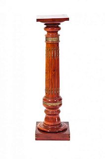 * A Gilt Metal Mounted Pedestal, Height 41 inches.
