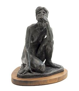 An American Bronze Figure, Thomas Holland (1917-2004), Height 10 3/4 inches.