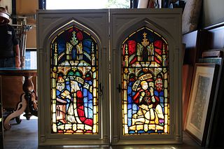 Pair of Stained Glass Windows.