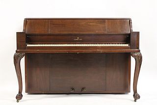 Vintage Mahogany Steinway & Sons Upright Piano.