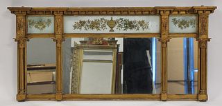 Antique Eglomise Federal Mirror.