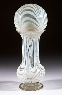 FREE-BLOWN MARBRIE LOOP VASE AND WITCH BALL