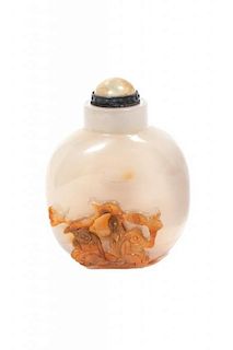 * An Agate Snuff Bottle, Height 2 3/4 inches.