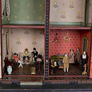 Group of Dolls and Dollhouse Furniture
