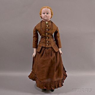 Wax-over-Composition Girl Doll