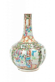 * A Chinese Rose Medallion Porcelain Vase, Height 16 1/2 inches.